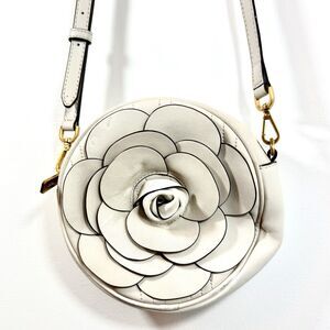 Michael Kors Vivianne Canteen 3D Rose Crossbody Bag Black Whimsical Winter $358